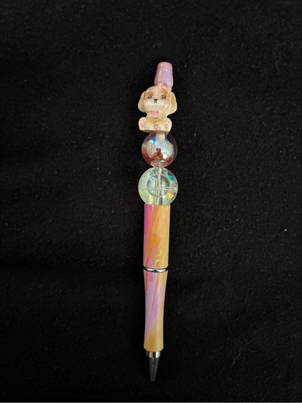 Cute Pastel Puppy Bead Ballpoint Pen